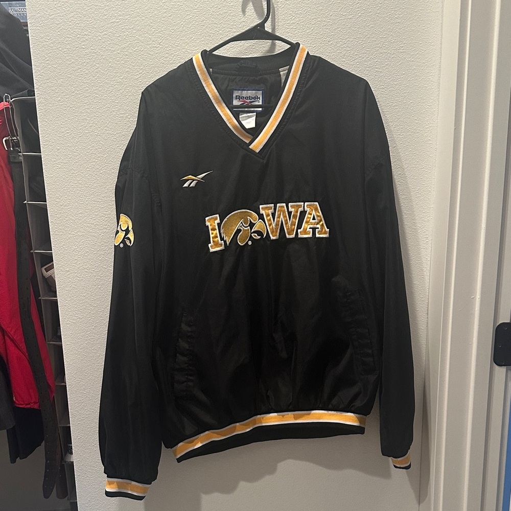 Reebok Black and Gold Iowa Pullover Jacket